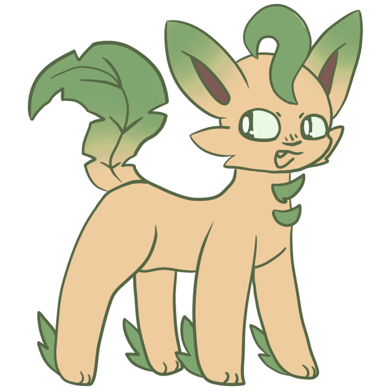 drawing of an leafeon which is a darker beige instead of light yellow